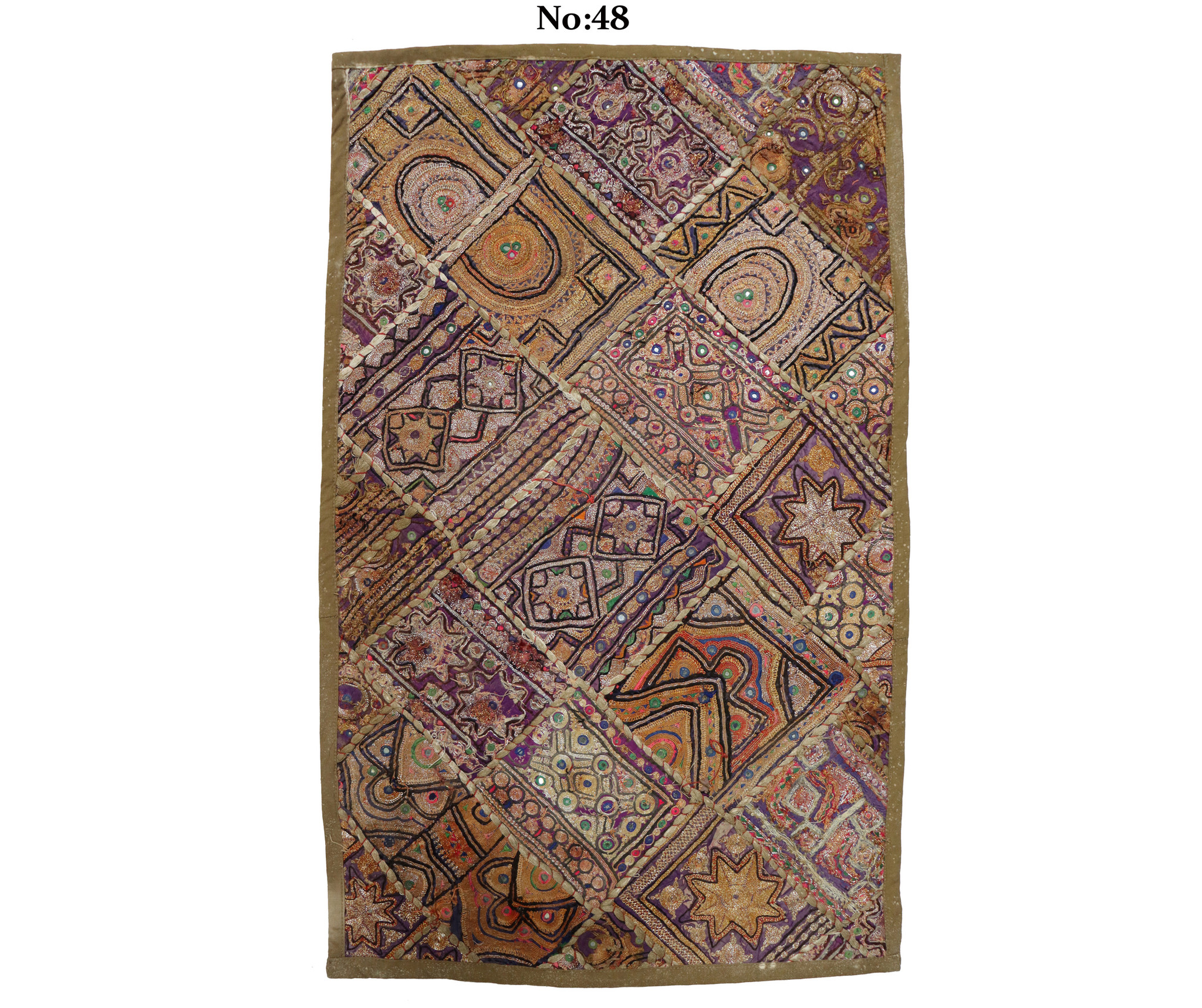 87x53  cm vintage  hand Embroidered Patchwork wall hanging No: GD - 48
