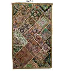 87x53  cm  Antik Reich bestickte  Patchwork Wandbehang   Nr: GD - 53
