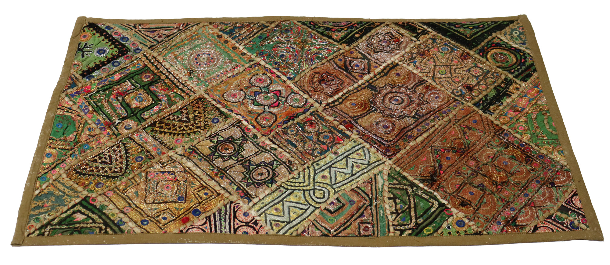 87x53  cm  Antik Reich bestickte  Stickerei Patchwork Wandbehang   Nr:  GD -53