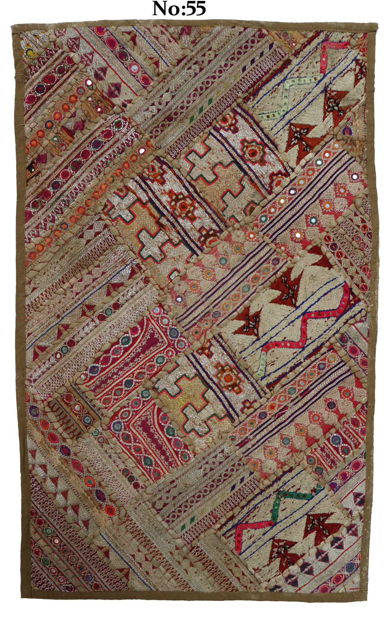 87x53  cm  Antik Reich bestickte  Stickerei Patchwork Wandbehang   Nr:  GD - 55