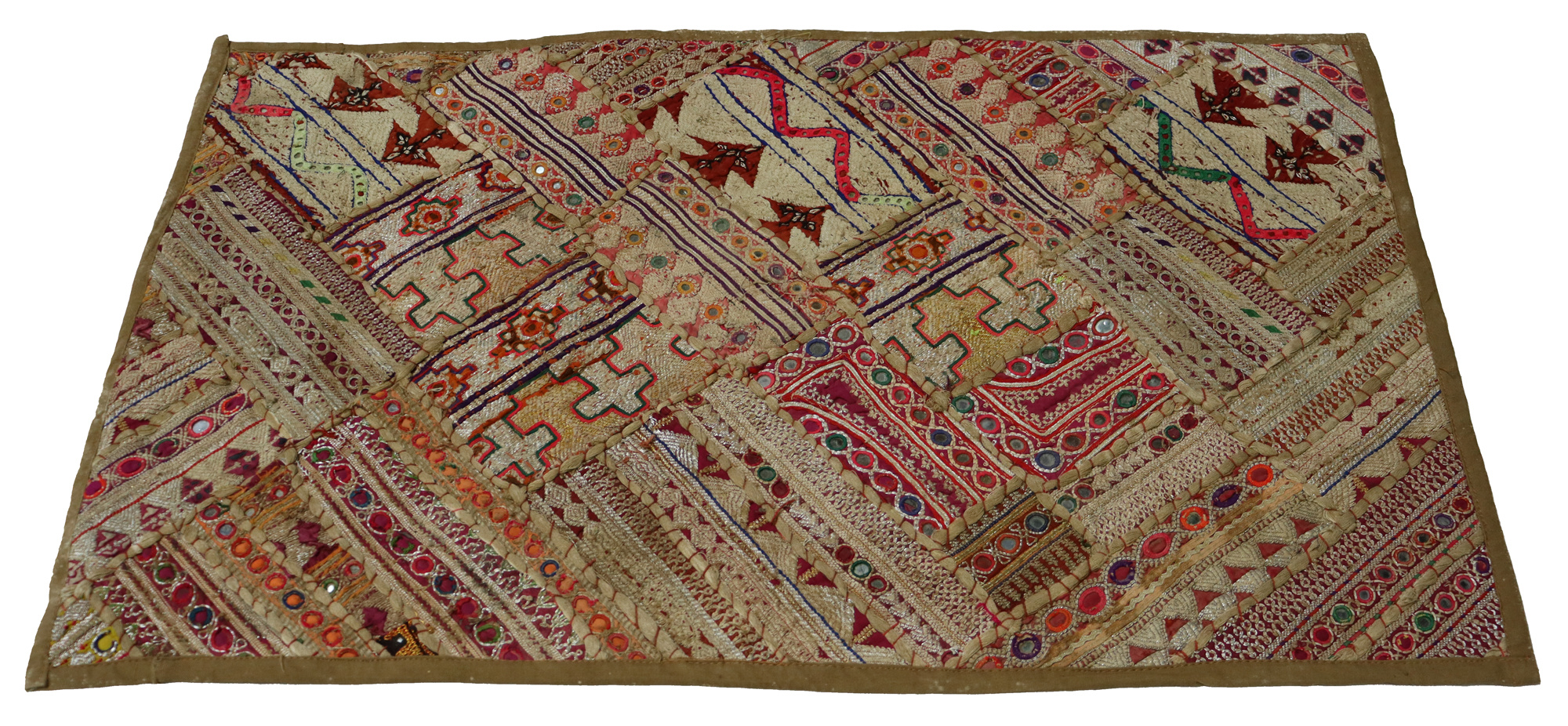 87x53  cm vintage  hand Embroidered Patchwork wall hanging No: GD - 55