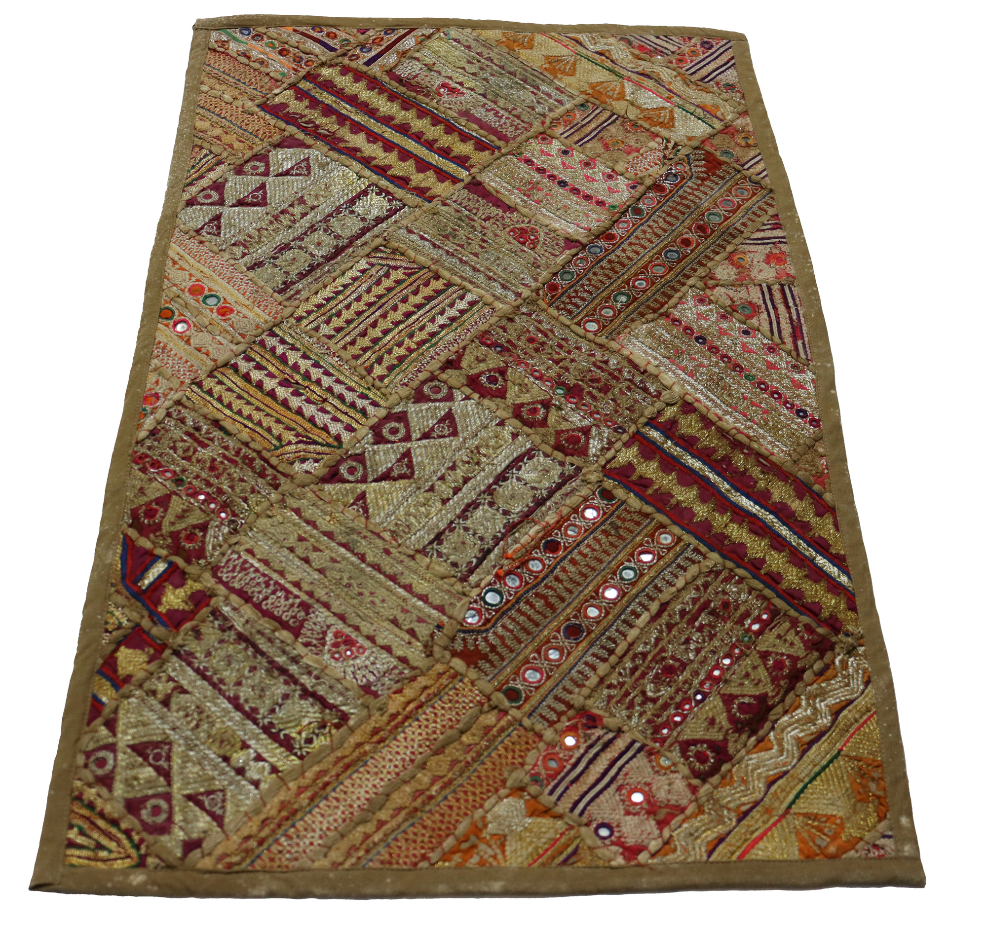 87x53  cm vintage  hand Embroidered Patchwork wall hanging No: GD -57