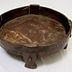 Antique Primitive Indian Hand Carved Wood and Iron Chakki 'Rice Mill Table' Coffee Table Stools or Ottoman