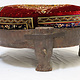Antique Primitive Indian Hand Carved Wood and Iron Chakki 'Rice Mill Table' Coffee Table Stools or Ottoman