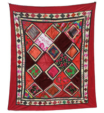 160x140 cm Antik Reich bestickte Lakai Stickerei Patchwork Wandbehang   Nr: UZ  - 8