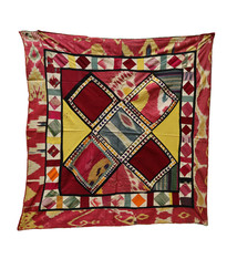 97x97 cm Antique Uzbek tribal silk Hand Sewn Embroidered Lakai Patchwork No:UZ  - 9