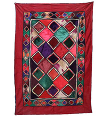 195x130 cm Antik Reich bestickte Lakai Stickerei Patchwork Wandbehang   Nr: UZ  -12