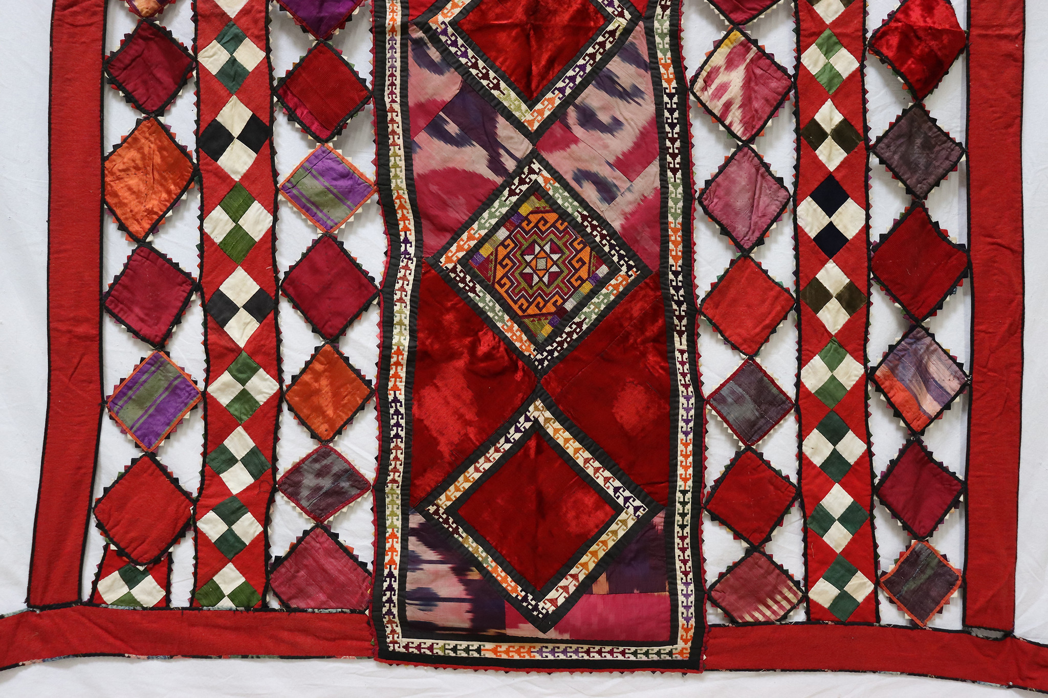 175x140 cm Antique Uzbek Hand Embroidered Patchwork Wedding Camel flank decoration wall hanging  Nr: UZ  - 15