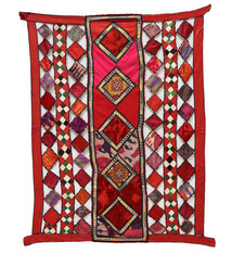 175x140 cm Antique Uzbek Hand Embroidered Patchwork Wedding Camel flank decoration wall hanging  Nr: UZ  - 15