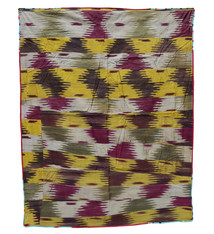 132x107 cm Antike  usbekische Seide Ikat   Wandbehang UZ/ 21