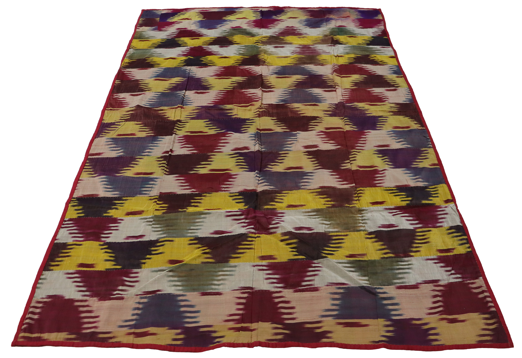 185x123 cm Antike  usbekische Seide Ikat   Wandbehang UZ/ 23