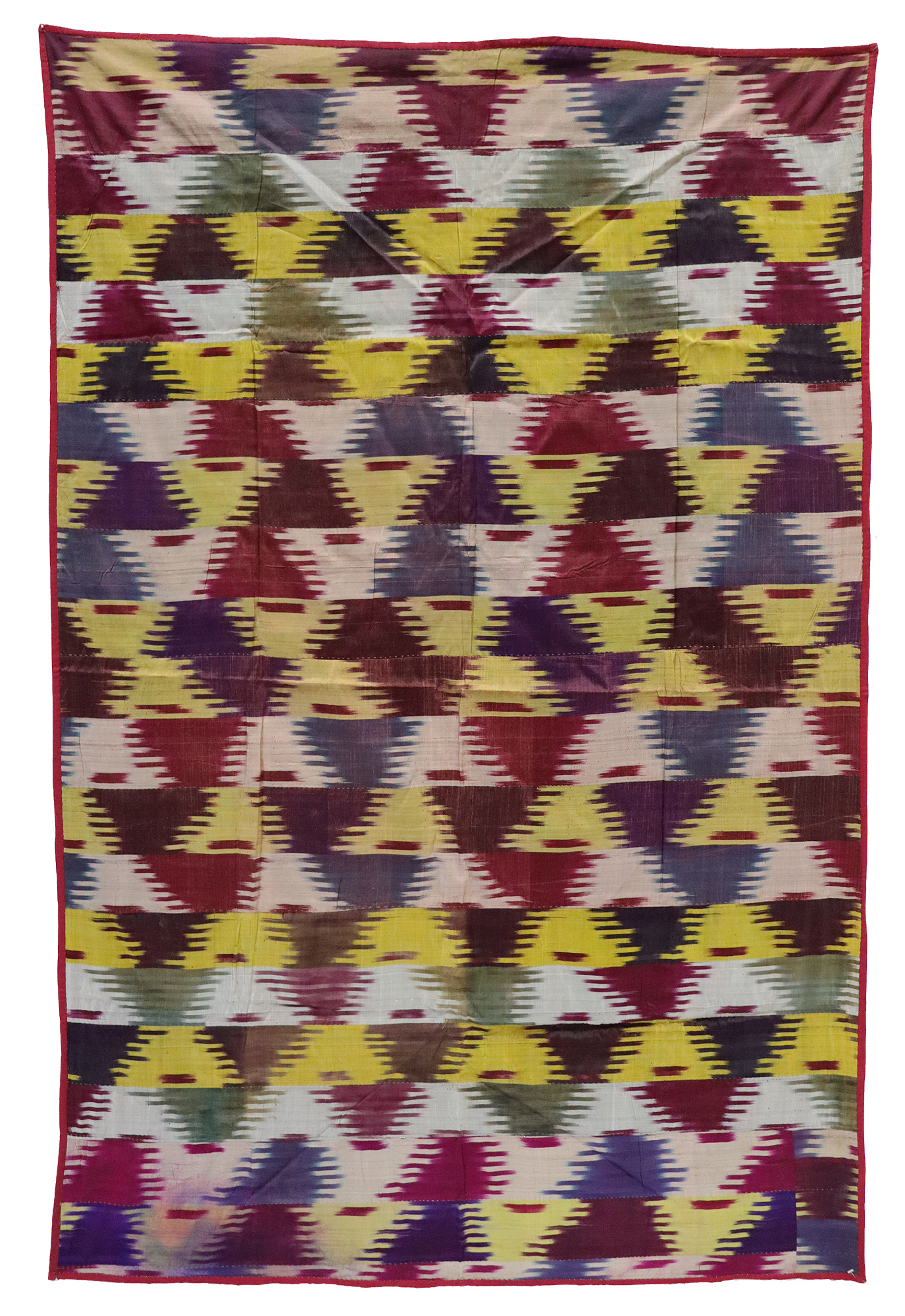 185x123 cm Antike  usbekische Seide Ikat   Wandbehang UZ/ 23