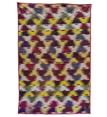 185x123 cm Antique  Uzbek tribal  Silk Ikat  Wall Hanging UZ/ 23