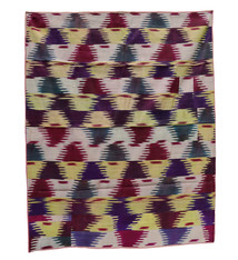 140x115 cm Antike  usbekische Seide Ikat   Wandbehang UZ/ 24