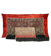 215x125 cm Antiker kasachischer handbestickter Wandbehang (Tuzkeez) UZ/ 33