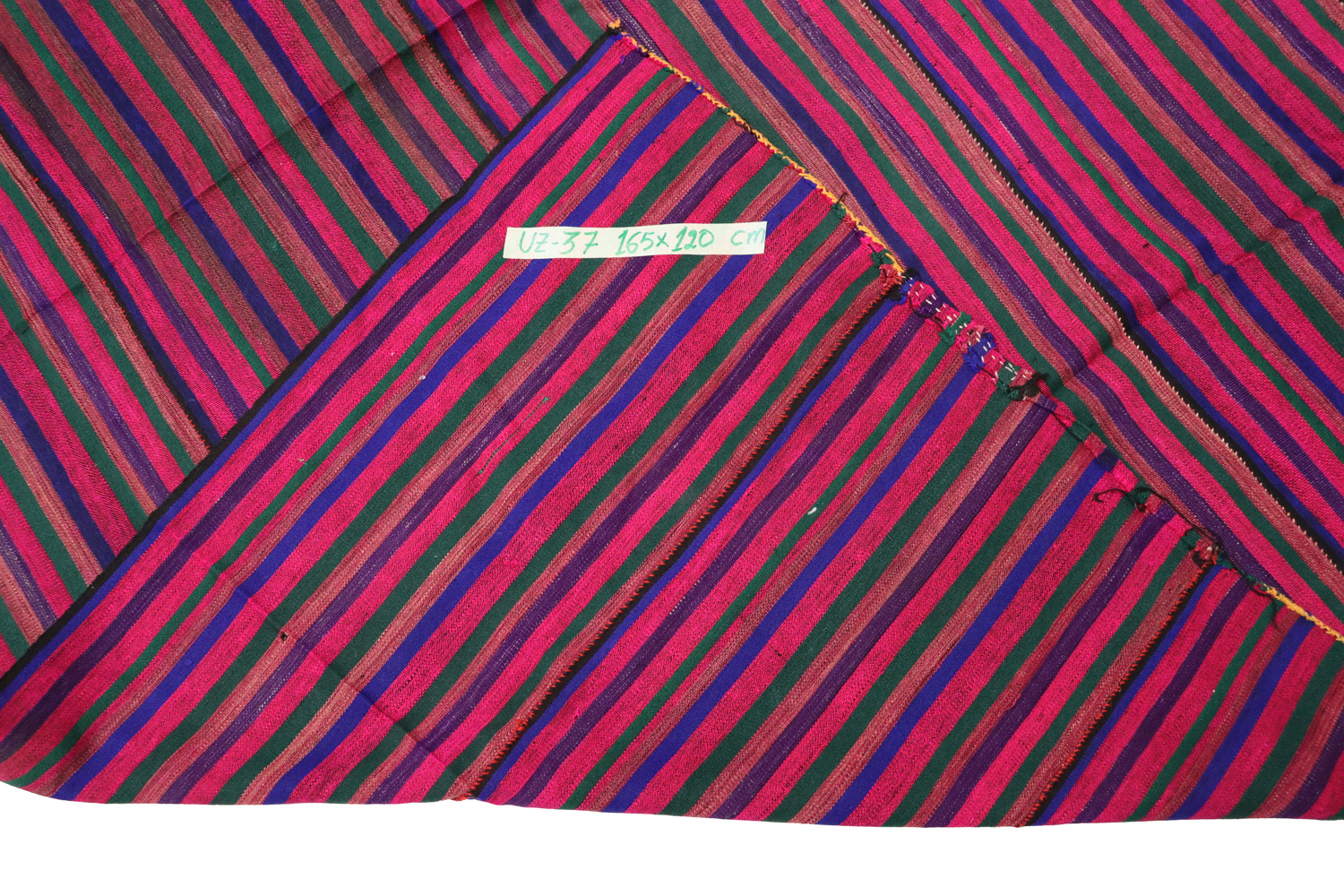 165x120  cm handgewebte Streifen Kelim  aus Uzbekistan  Nr:UZ-37