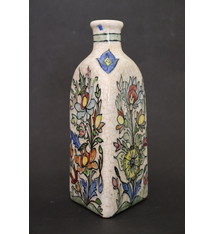islamische Handbemalt und glasiert dreieckiger, geblümter Keramik flasche Nr:  2