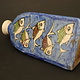 Vintage Hand Painted and Glazed islamic triangular Ceramic Vase Bottle No: - 7