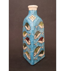 Vintage Hand Painted and Glazed islamic triangular Ceramic Vase Bottle No: - 9