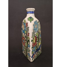 Vintage Hand Painted and Glazed islamic triangular Ceramic Vase Bottle No:10