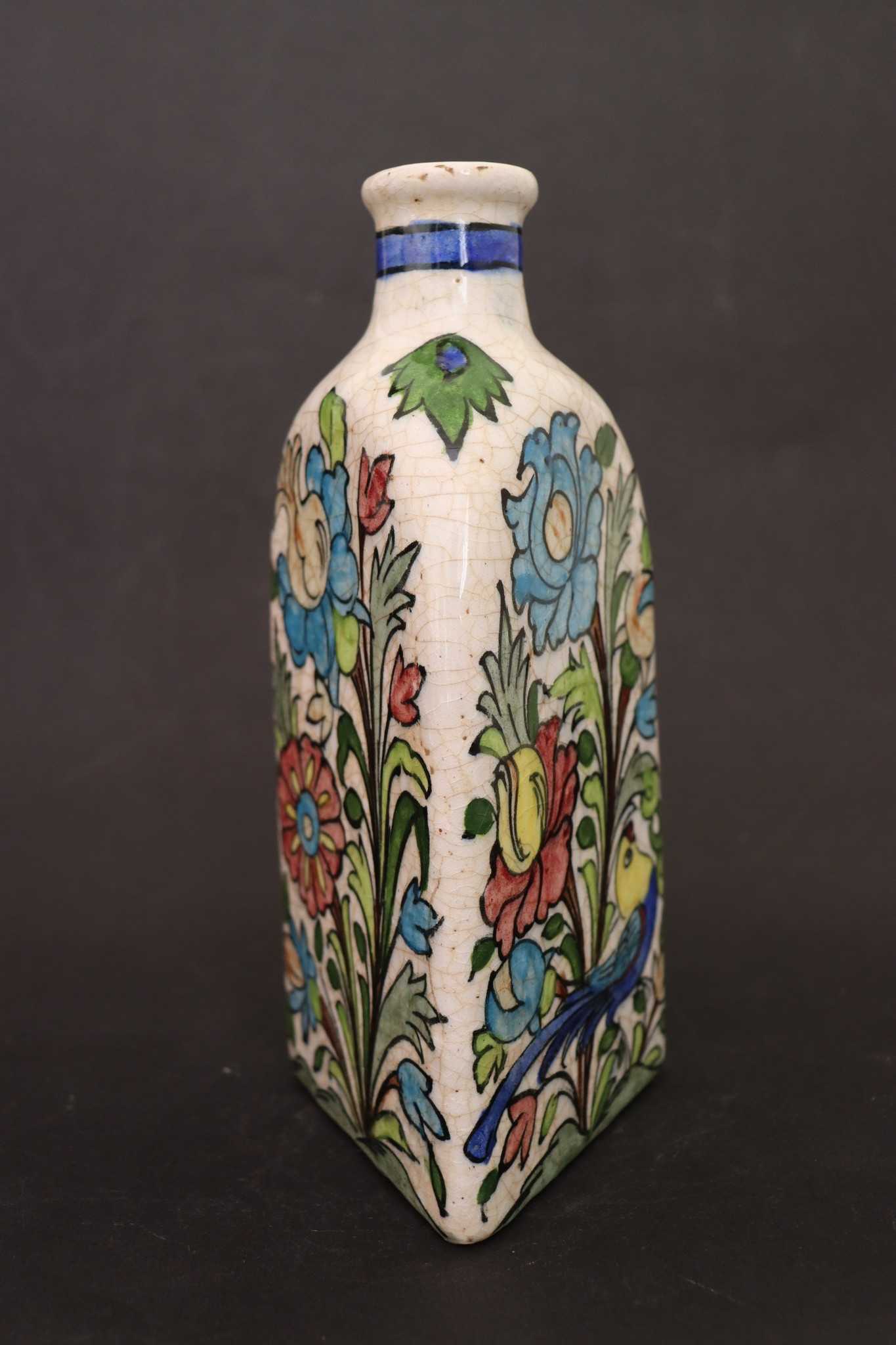 Handpainted Glazed Ceramic Vase