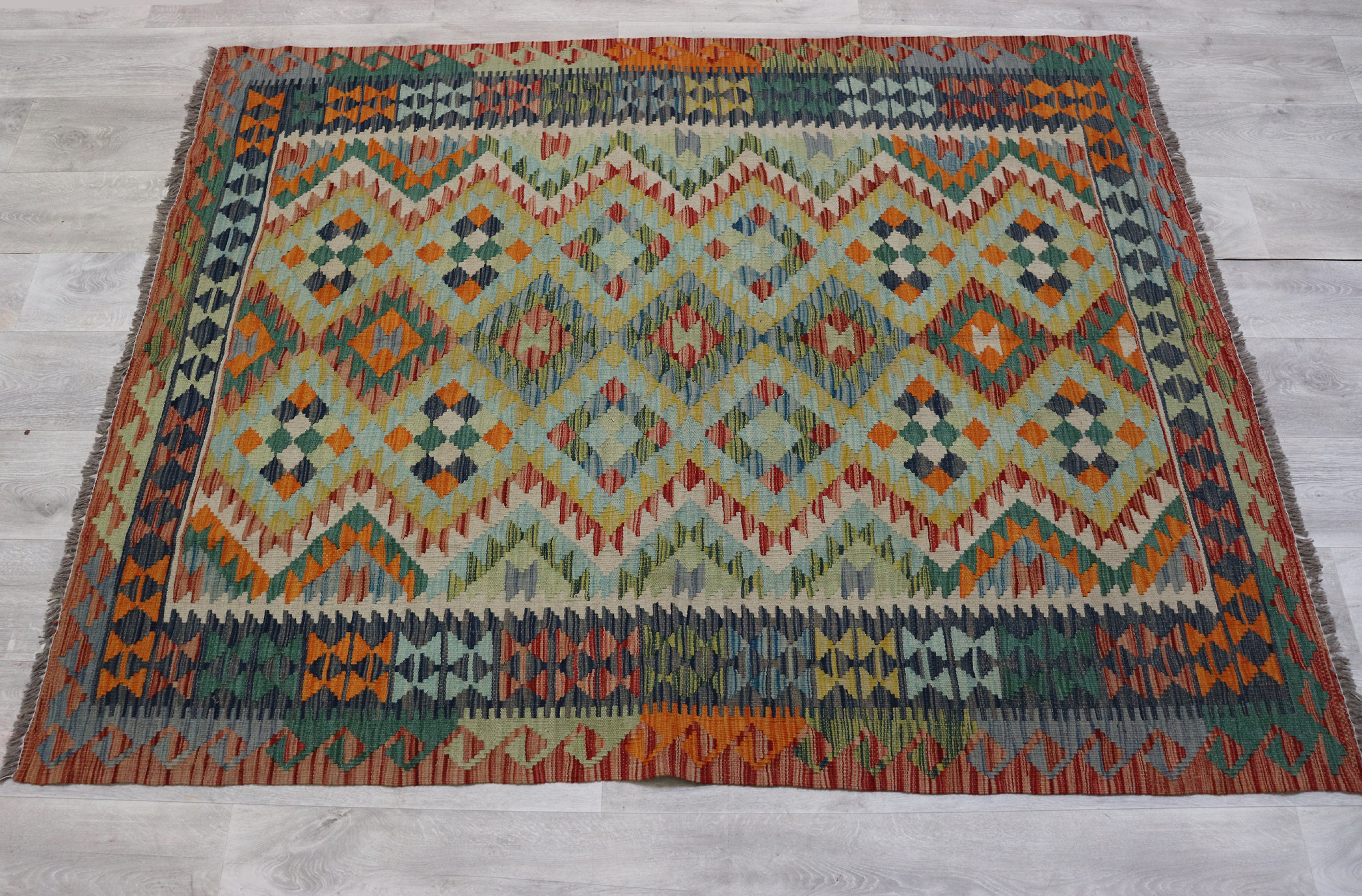 191x148 cm  oriental Handmade nomadic chobi kilim from Afghanistan No:1