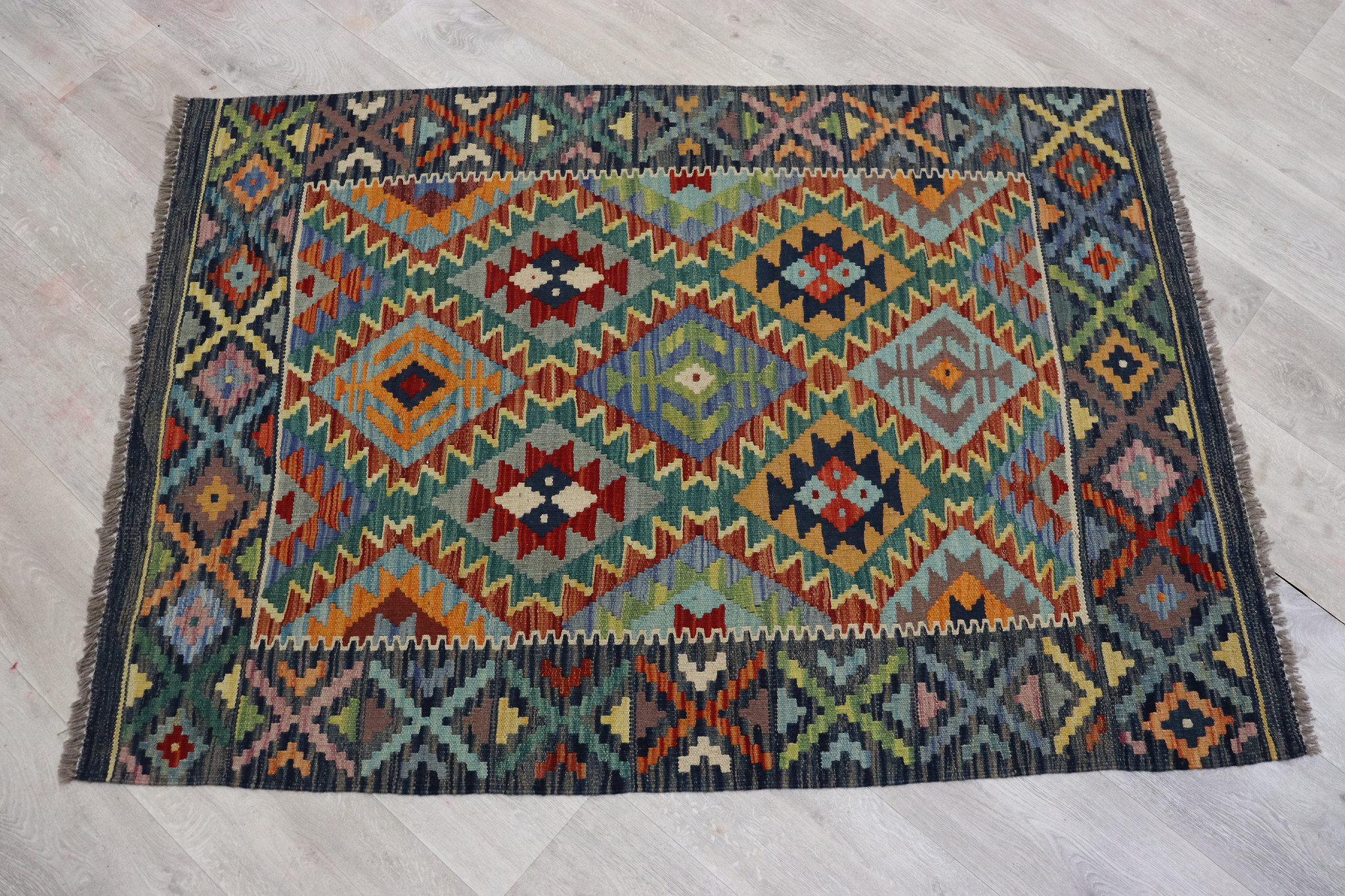 154x105 cm  oriental Handmade nomadic chobi kilim from Afghanistan No5