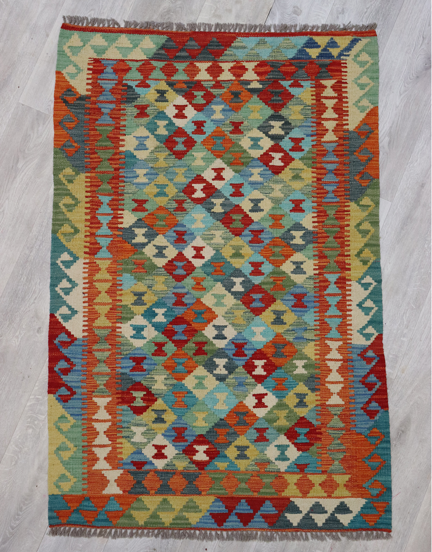 152x99 cm  oriental Handmade nomadic chobi kilim from Afghanistan No: 5420