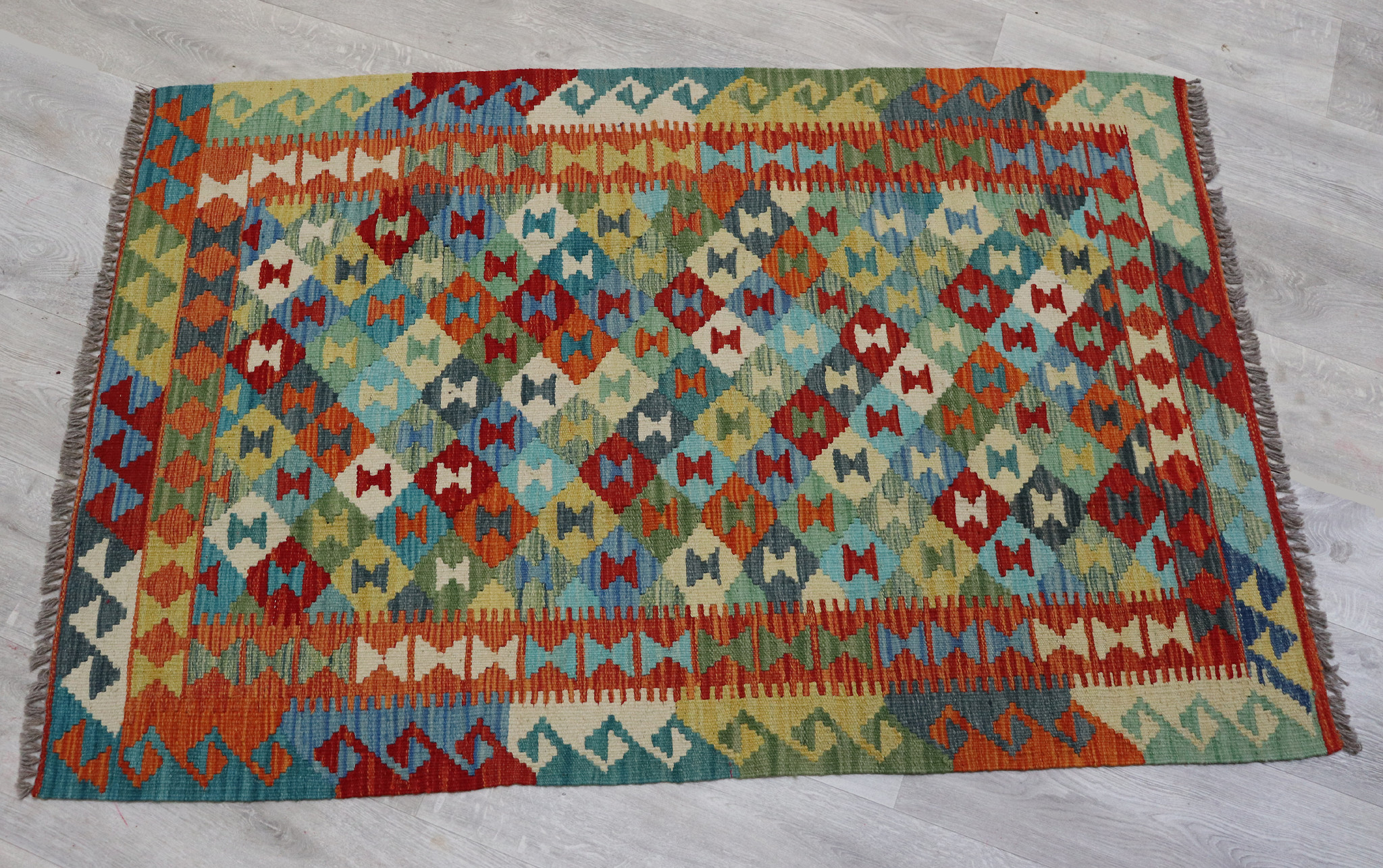 152x99 cm  oriental Handmade nomadic chobi kilim from Afghanistan No: 5420