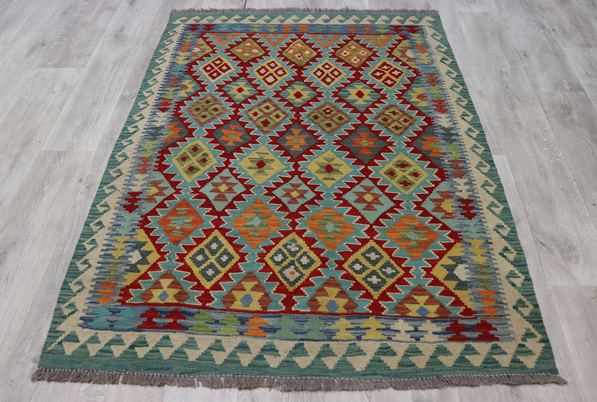 173x125 cm handgewebte nomaden orientt chobi Kelim aus Afghanistan  Nr: - 5763