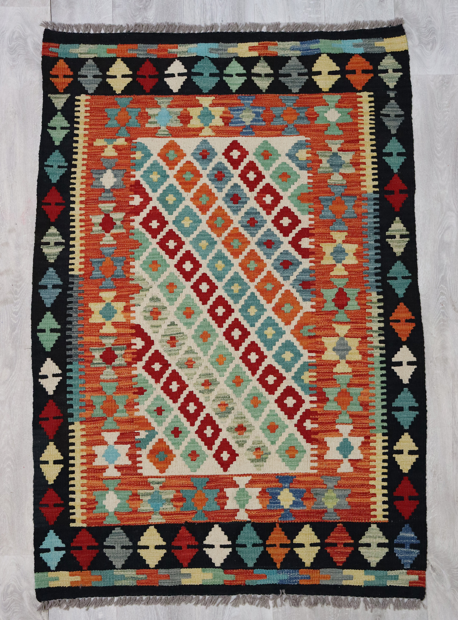 155x103 cm  oriental Handmade nomadic chobi kilim from Afghanistan No: - 5407