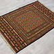 190x125  cm tribal Nomadic  nomads  Caucasian Soumak sumakh  Vintage Kilim rug  No-NAW2