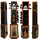 antikes Orient exotisches Musikinstrument indische handbemalte figurative Volkskunst Sarangi Saiteninstrument Rajasthani Banjara