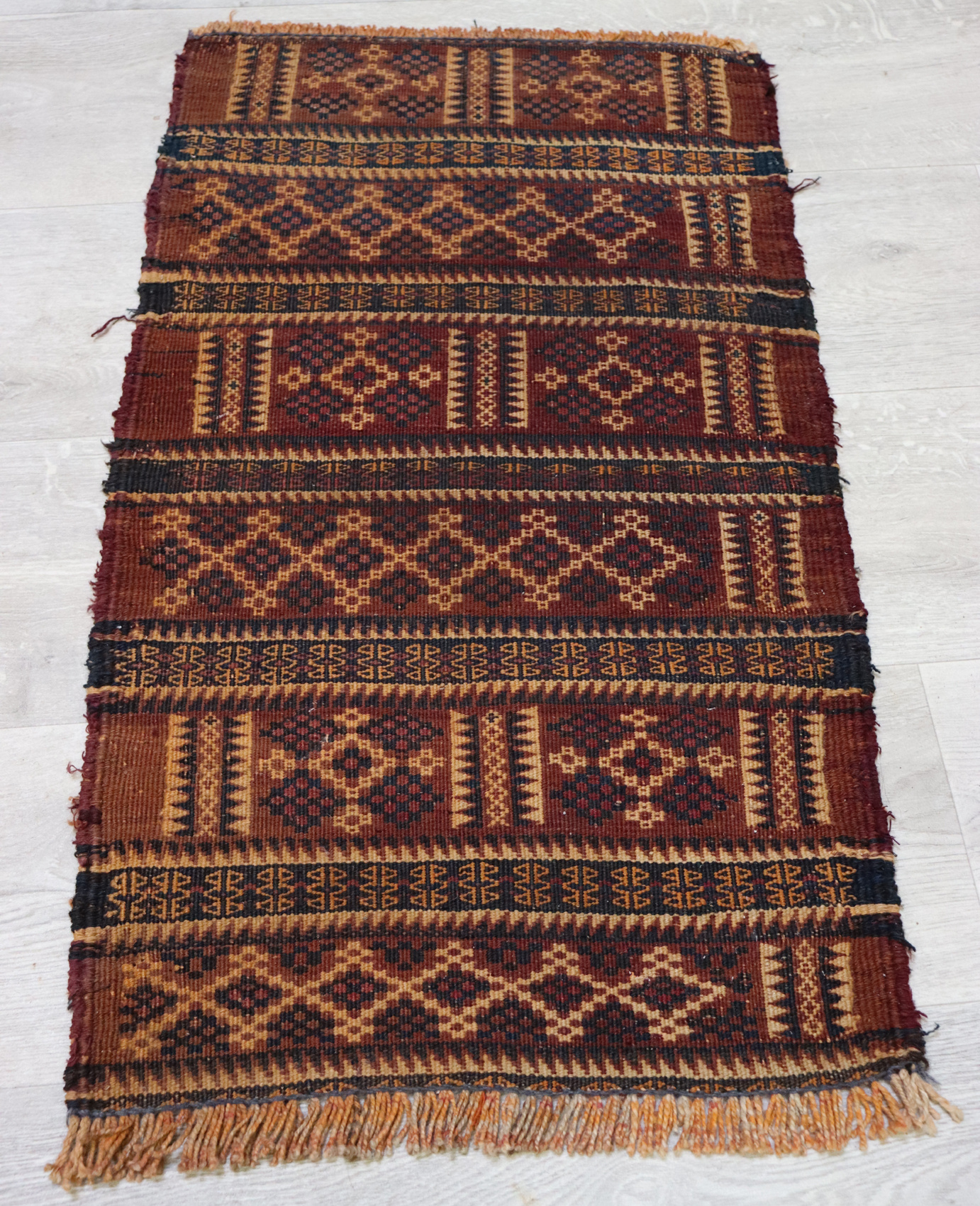 80x45 cm Antik orient handgewebte Teppich Nomaden Balucsumakh kelim afghan Beloch kilim Nr-22/PK-KL/1