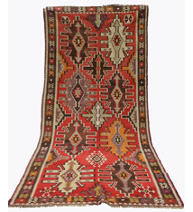 285x140 cm Antik handgewebte Nomaden  kaukasische kelim  No: - 529