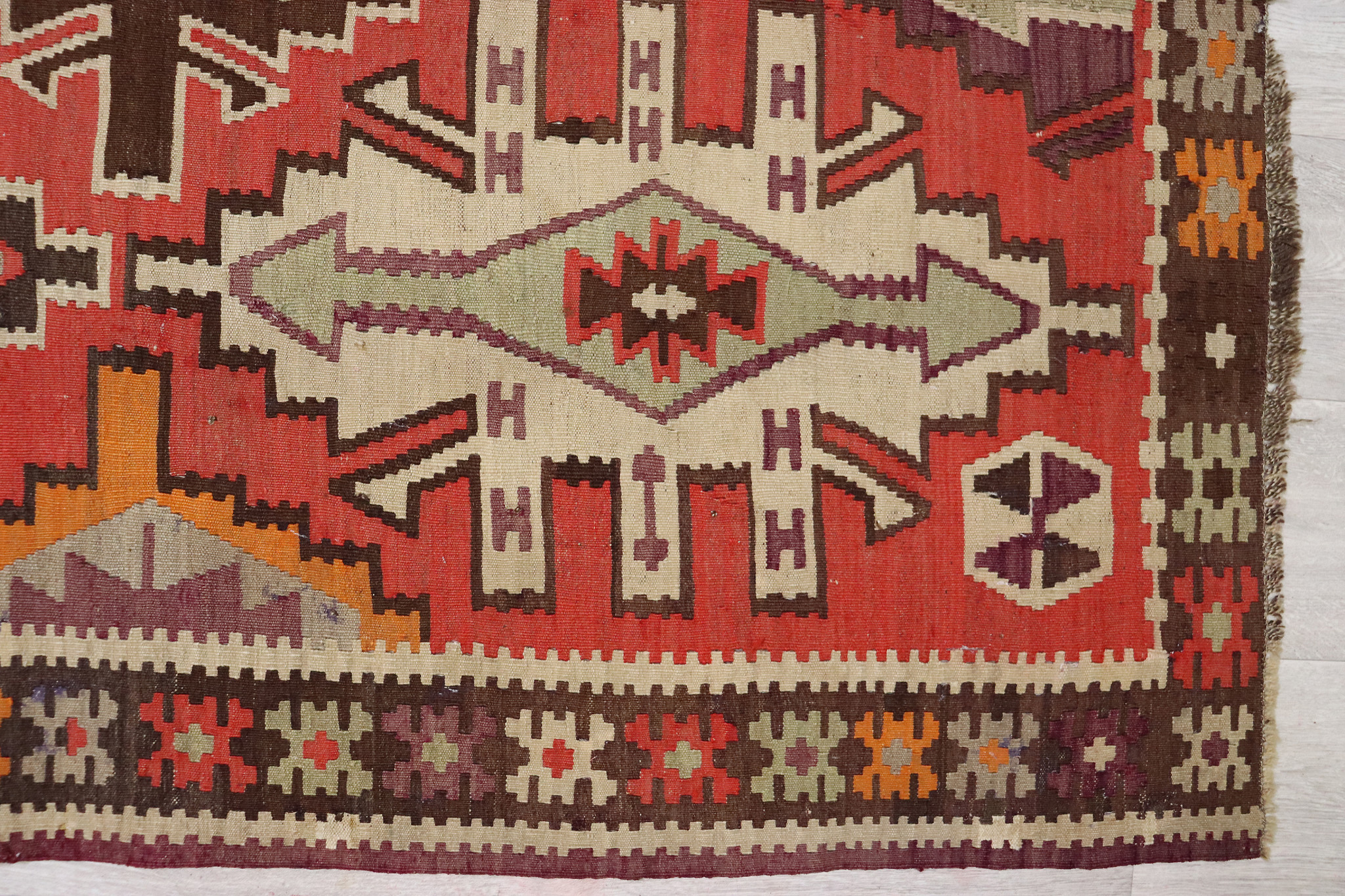 285x140  cm Antique very rare oriental Fine  nomadic caucasian Kilim rug No: - 529