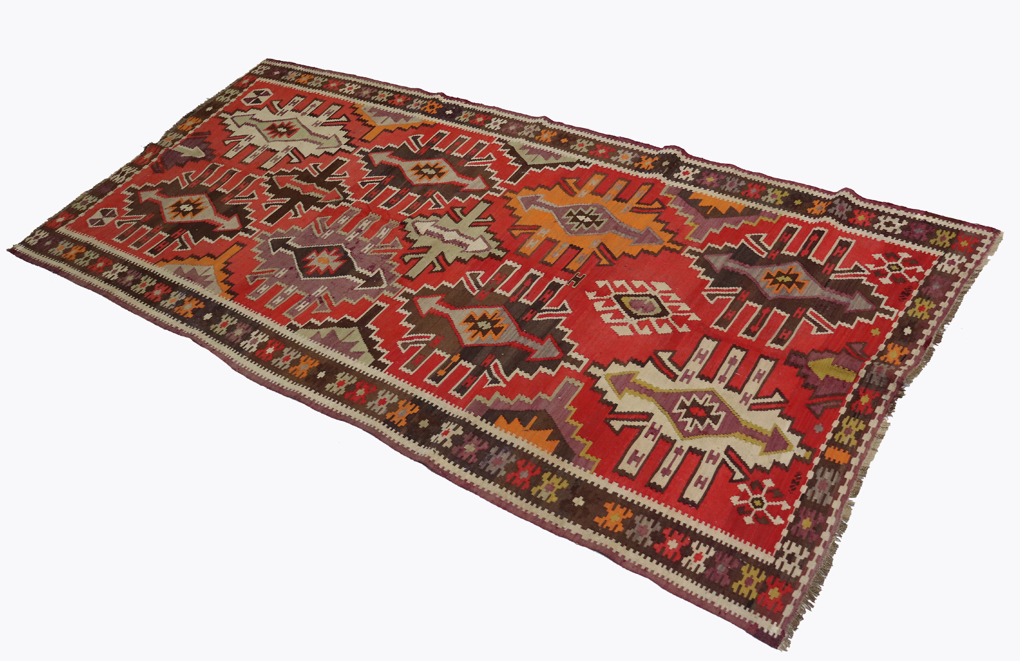 285x140  cm Antique very rare oriental Fine  nomadic caucasian Kilim rug No: - 529