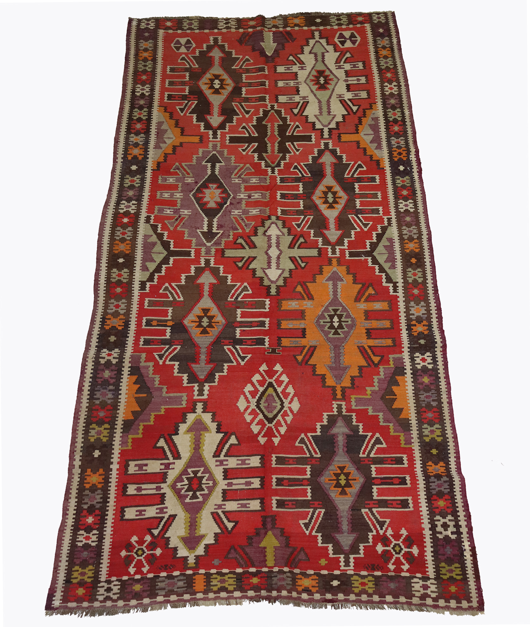 285x140  cm Antique very rare oriental Fine  nomadic caucasian Kilim rug No: - 529