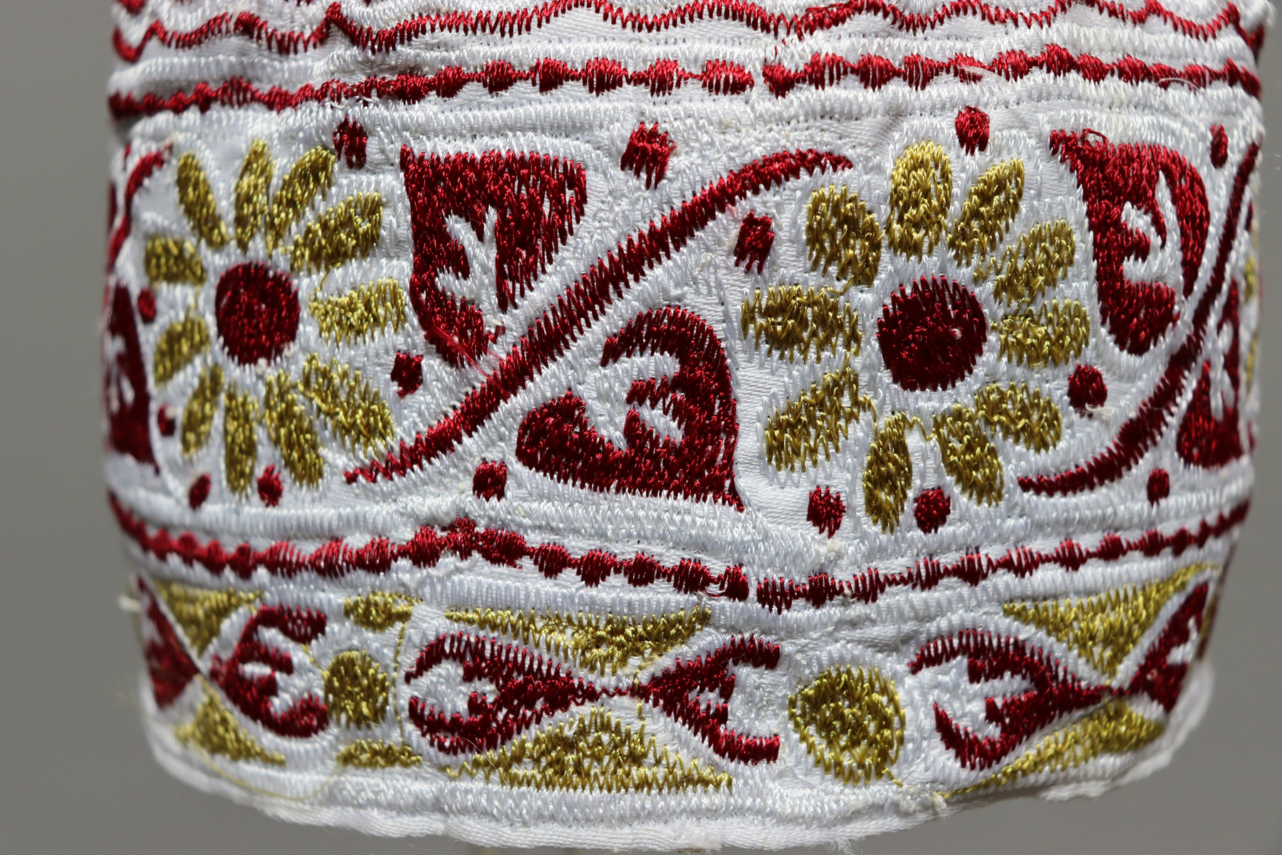 Vintage bestickter großer omanischen arabischen Stil afrikanischen Kufi-Hut Mütze No:22/5