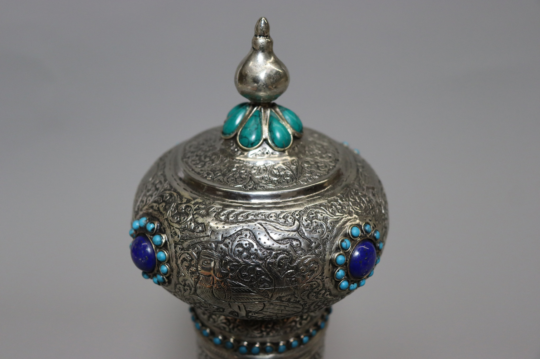 nickel silver Scroll Case   from Afghanistan