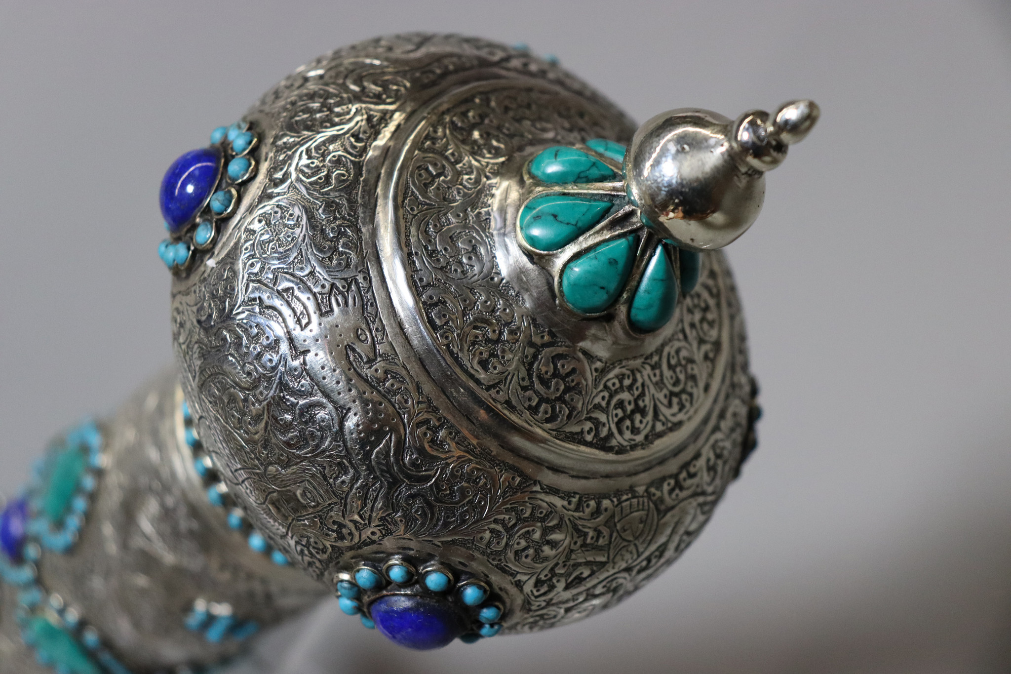 nickel silver Scroll Case   from Afghanistan