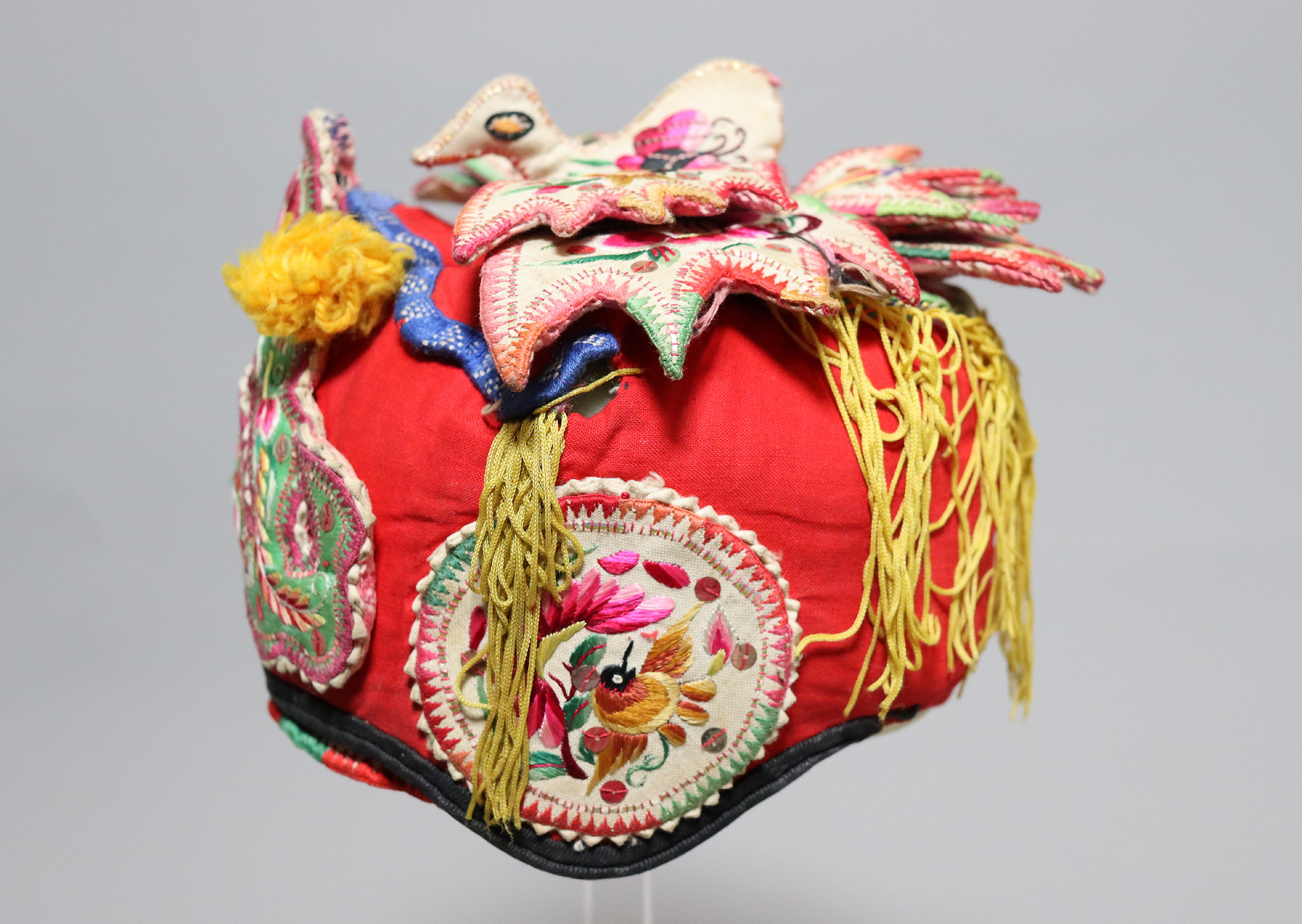 antique Chinese Silk Embroidered Child’s Miao Hat, Baby Cap No:22/ 23