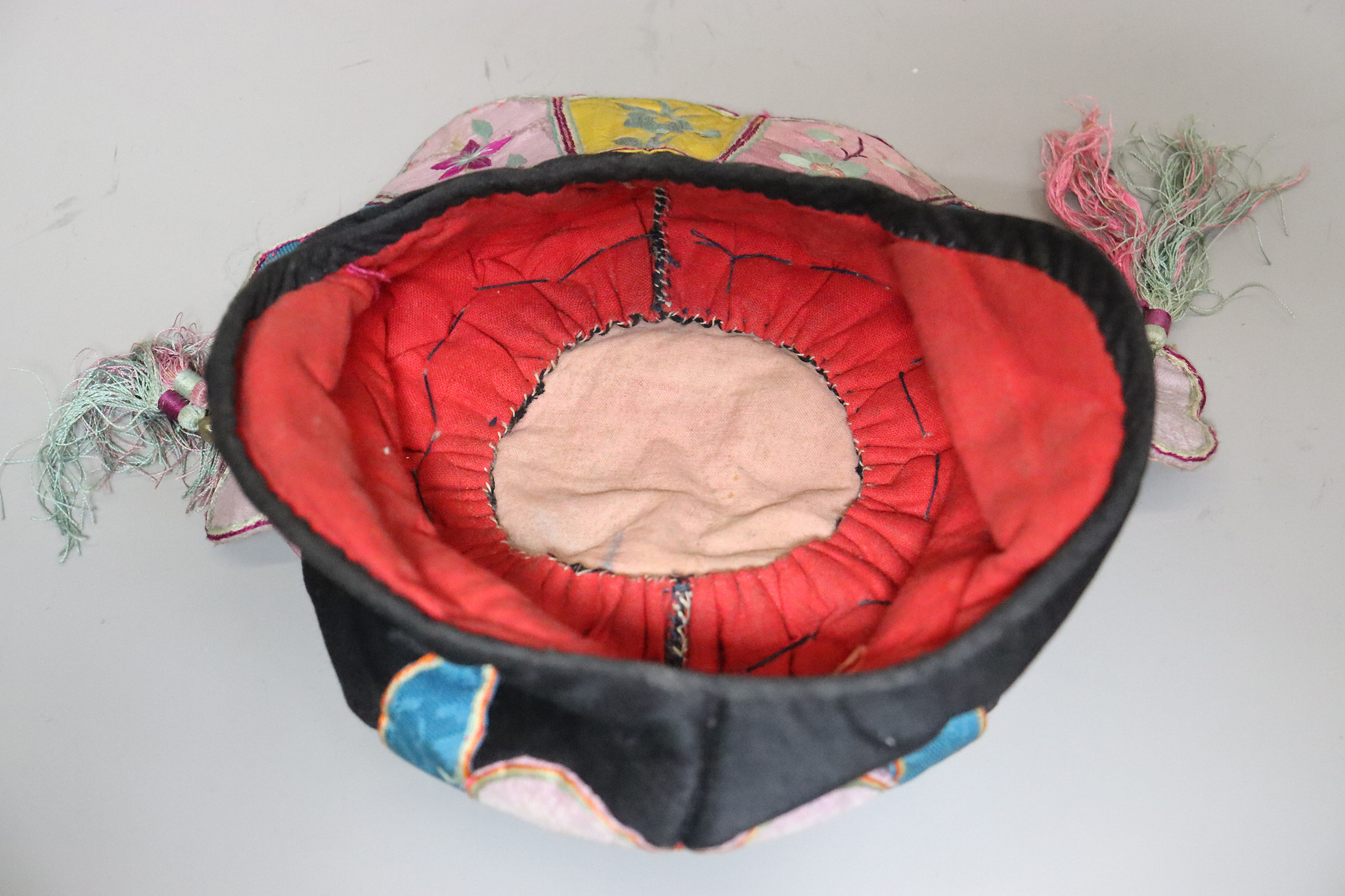 antique Chinese Silk Embroidered Child’s Miao Hat, Baby Cap No:22/24