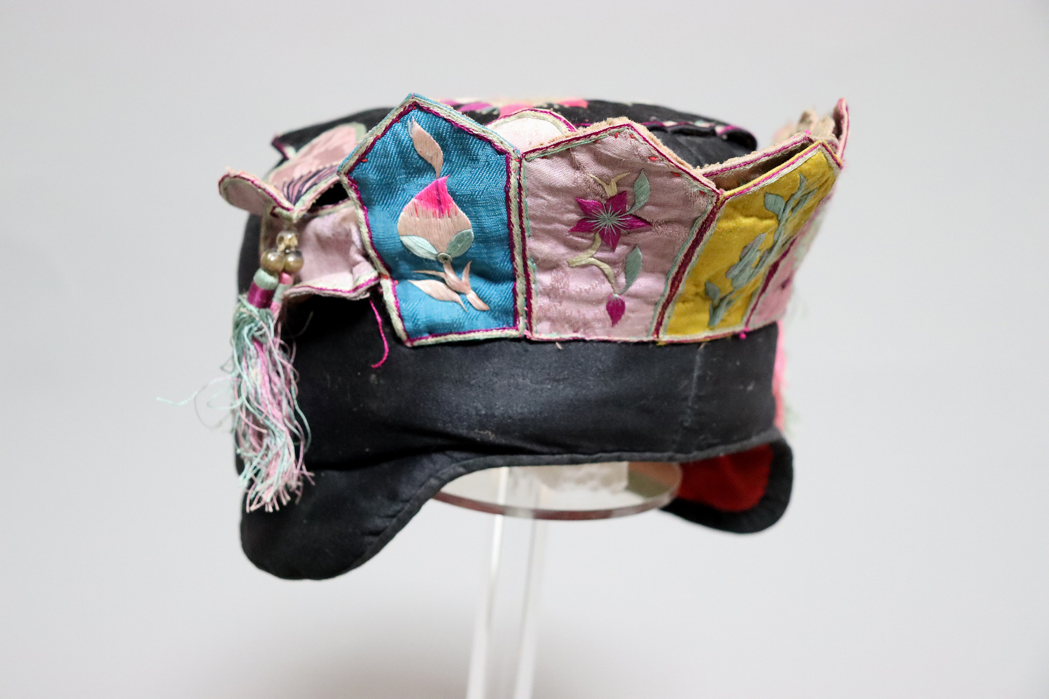 antique Chinese Silk Embroidered Child’s Miao Hat, Baby Cap No:22/24