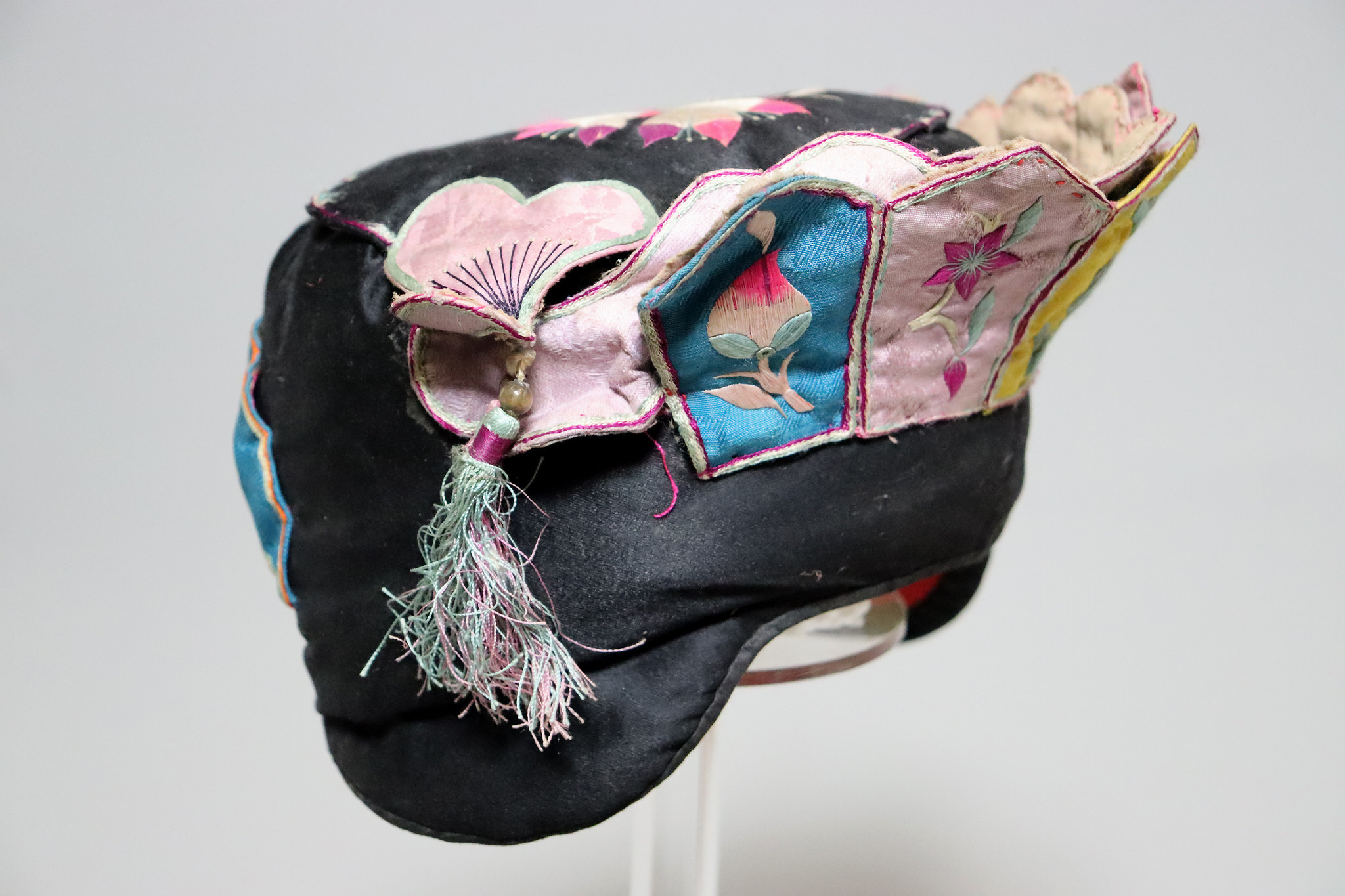 antique Chinese Silk Embroidered Child’s Miao Hat, Baby Cap No:22/24
