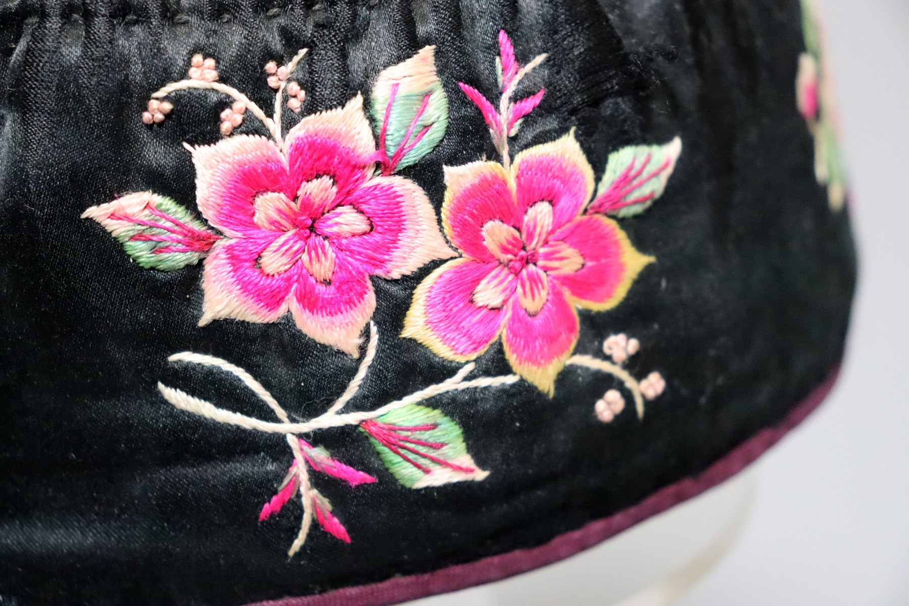 antique Chinese Silk Embroidered Child’s Miao Hat, Baby Cap No:22/26