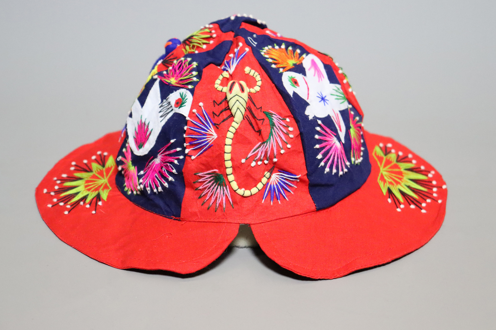 Chinese Silk Embroidered Child’s Miao Hat, Baby Cap No:22/29