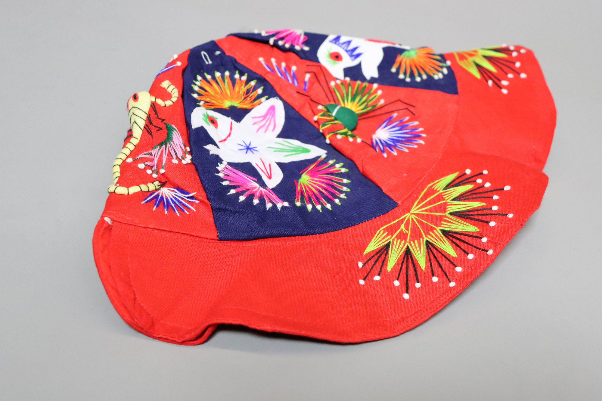Chinese Silk Embroidered Child’s Miao Hat, Baby Cap No:22/29