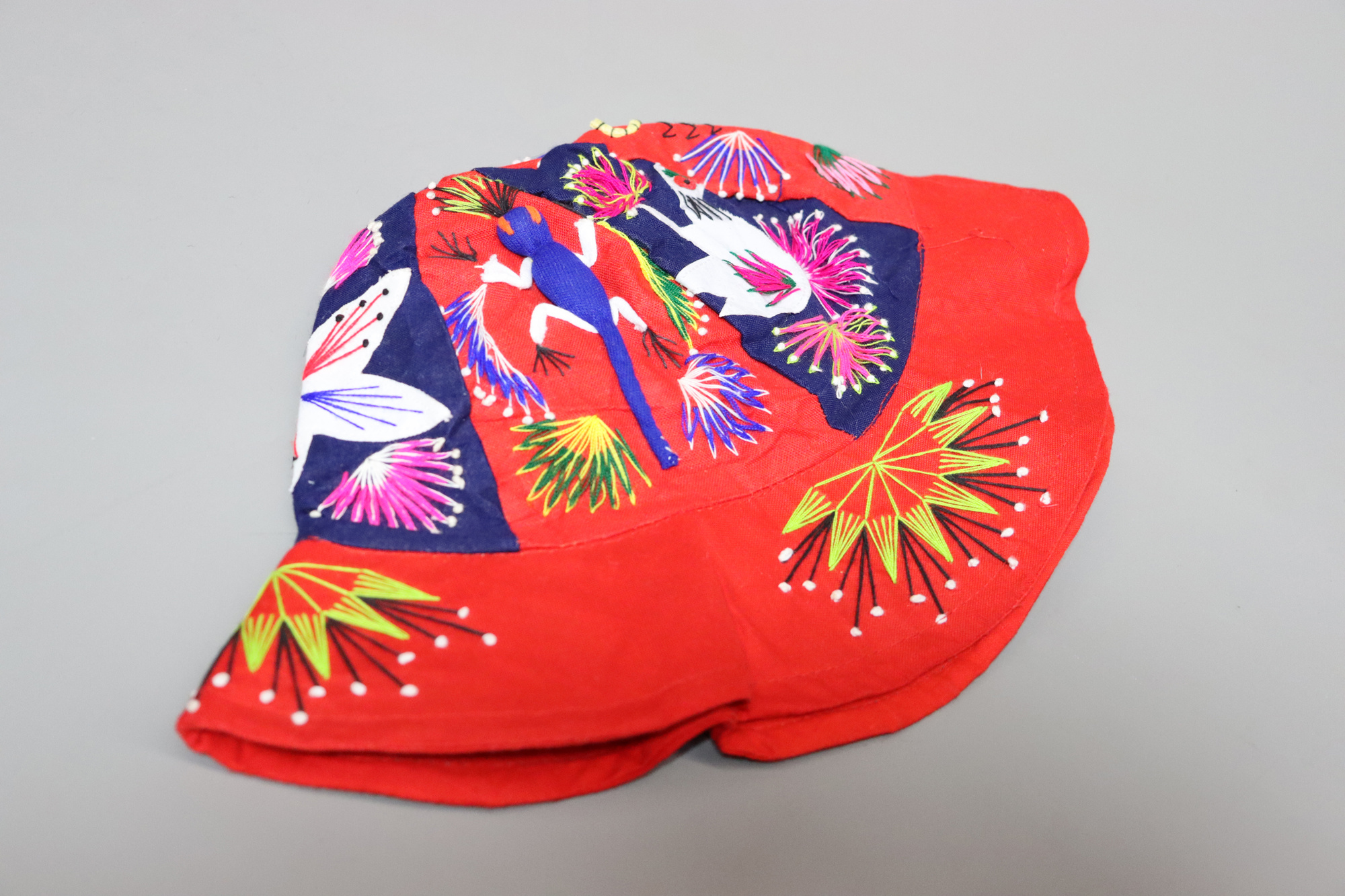 Chinese Silk Embroidered Child’s Miao Hat, Baby Cap No:22/29