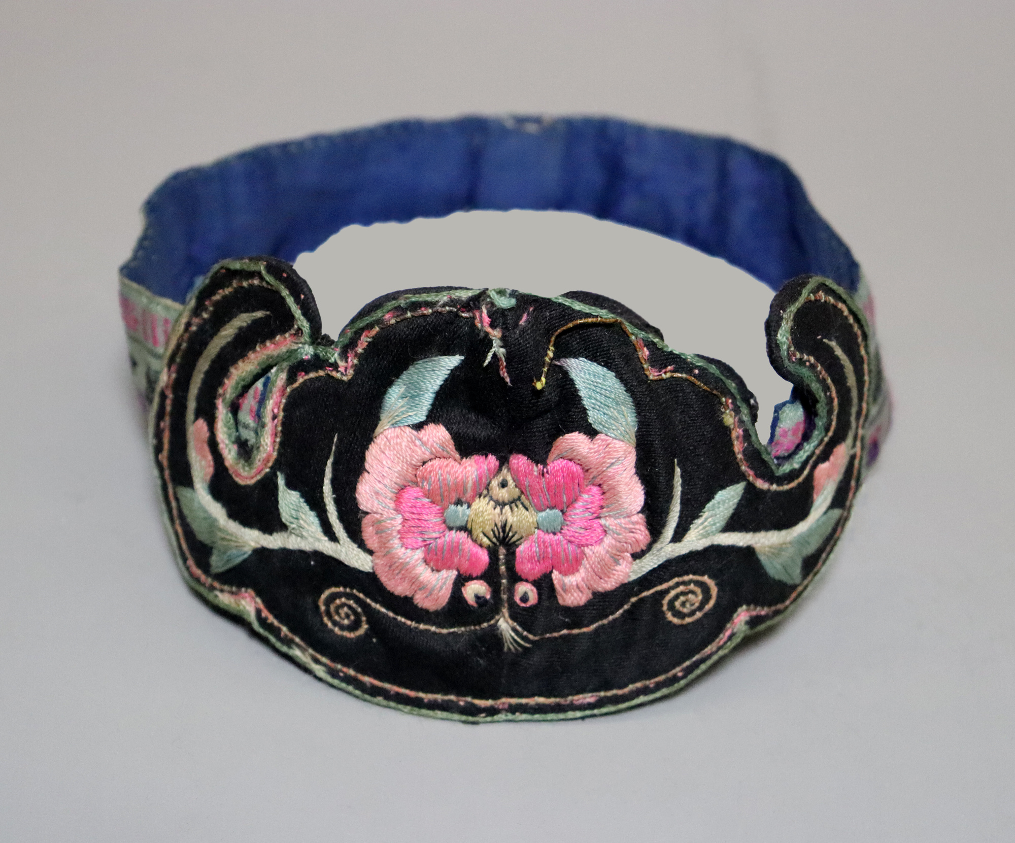 antique Chinese Silk Embroidered Child’s Miao Hat, Baby Cap No:22/ - 35
